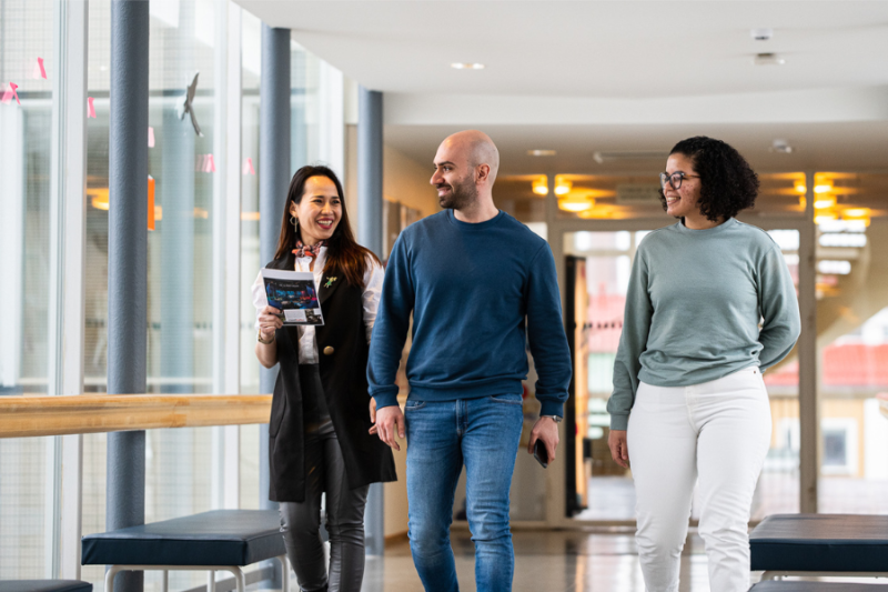 Students chatting at the university