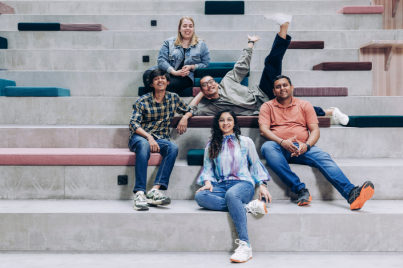 A group of students chilling at university